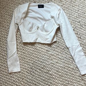 NastyGal crop top White